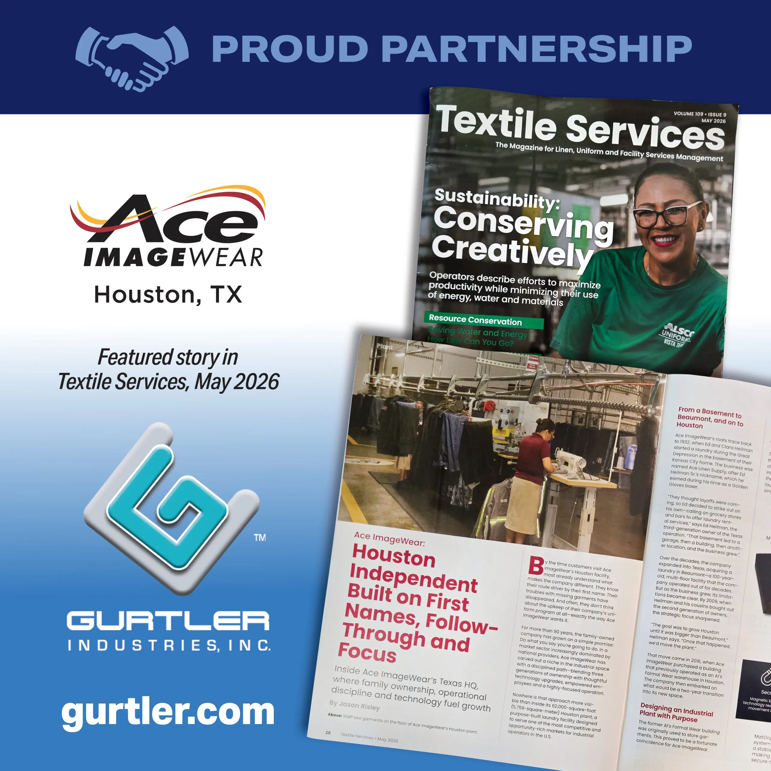 Ace Imagewear article in magazine for exceptional industrial laundry operations